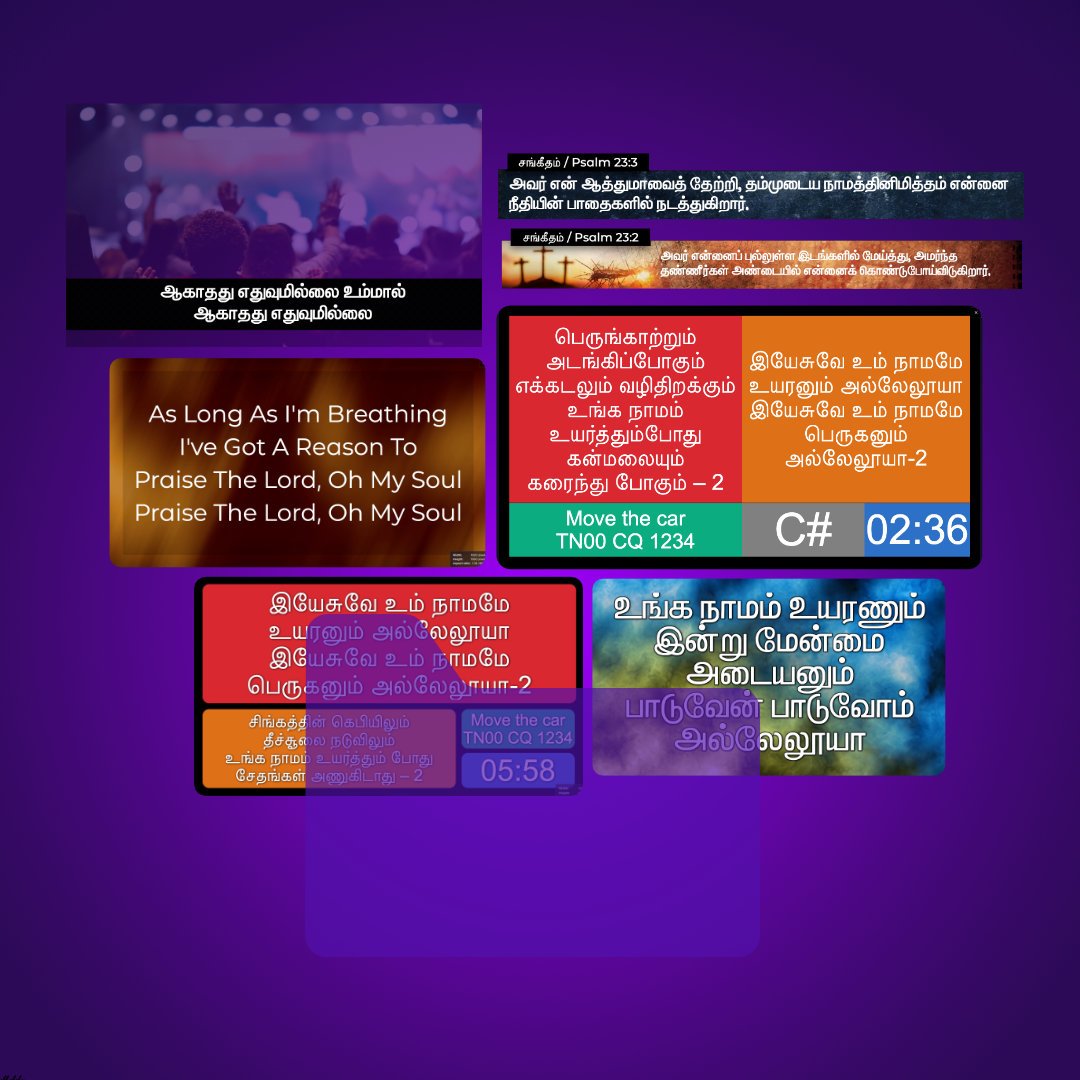 FreeShow song, scripture, lower-third and stage templates